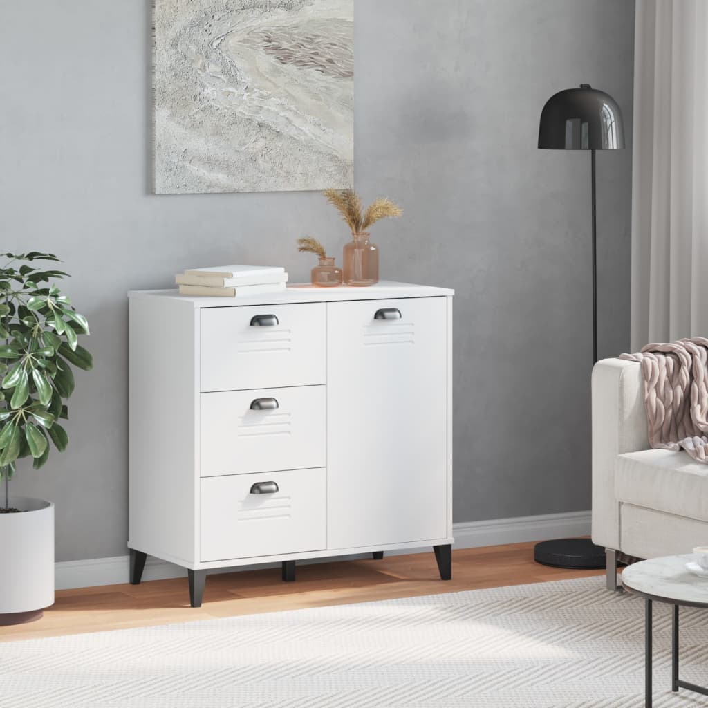 Skjenk VIKEN hvit 80x40x80 cm konstruert tre