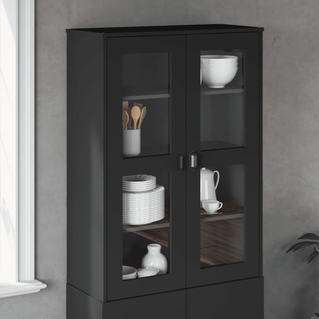 Topp for highboard VIKEN svart heltre furu
