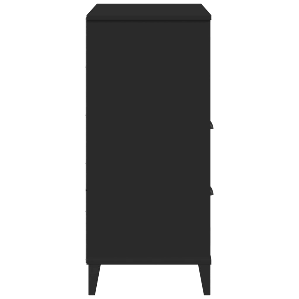 Bokhylle VIKEN svart 80x40x90 cm konstruert tre