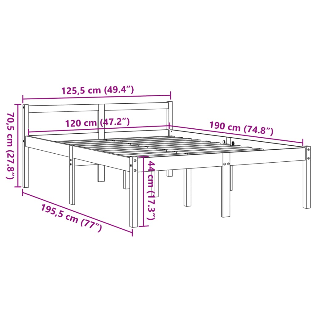 Seniorseng voksbrun 120x190 cm heltre furu