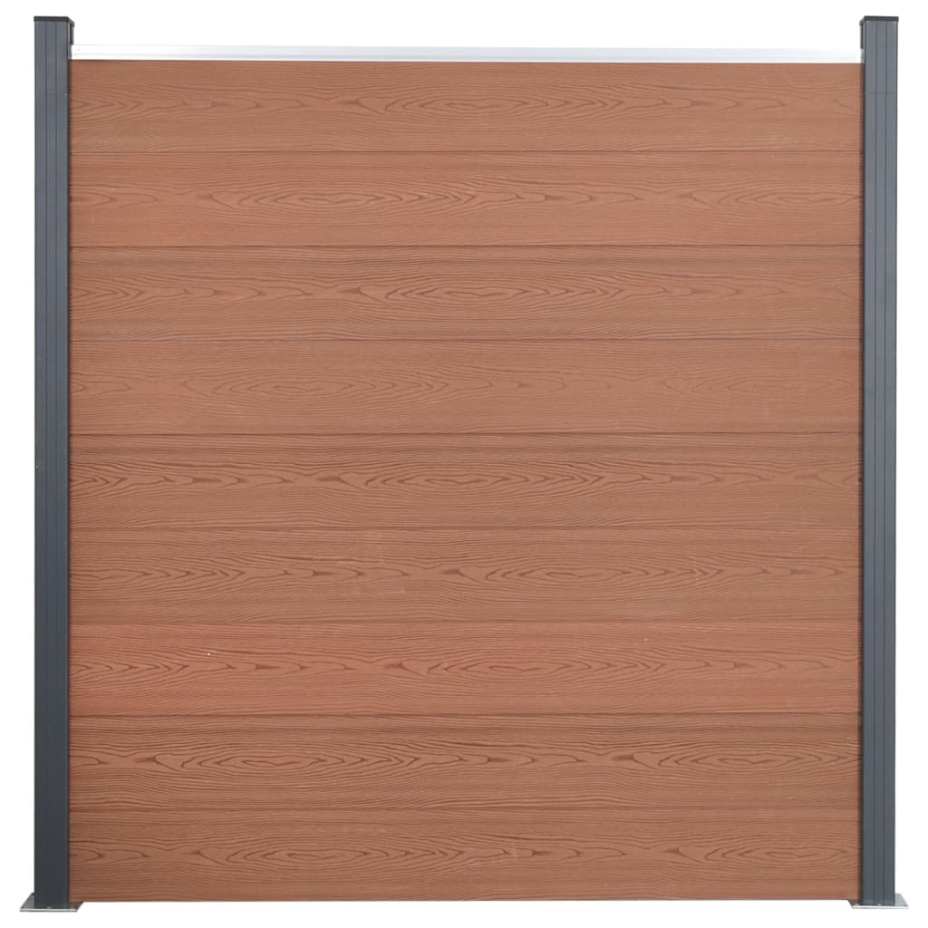 Gjerdepanelsett brun 180x186 cm WPC