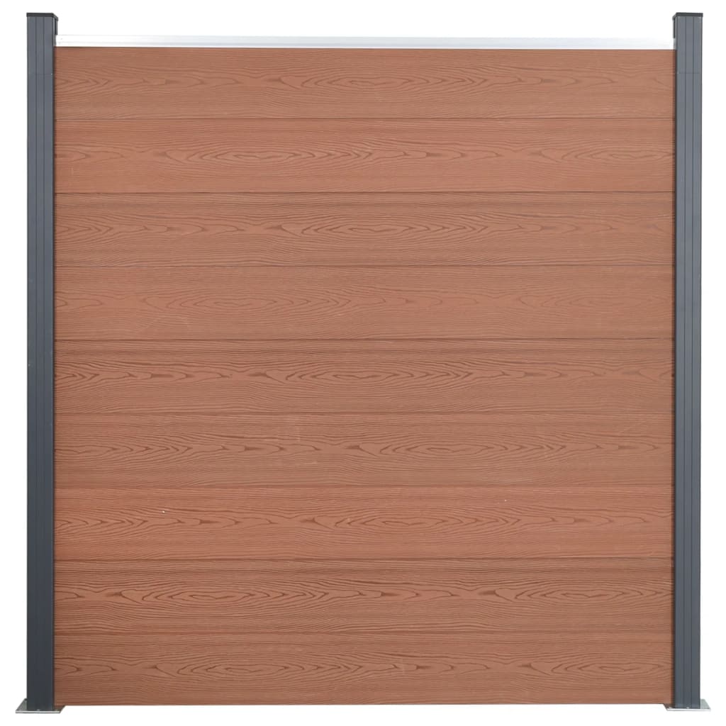Gjerdepanelsett brun 353x186 cm WPC