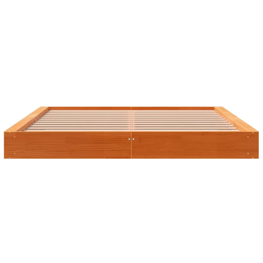 Sengeramme uten madrass voksbrun 180x200 cm heltre furu