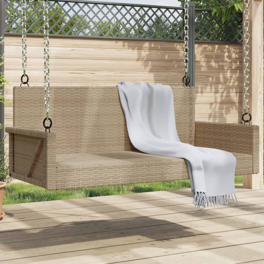 Huskebenk beige 119x56x48 cm polyrotting