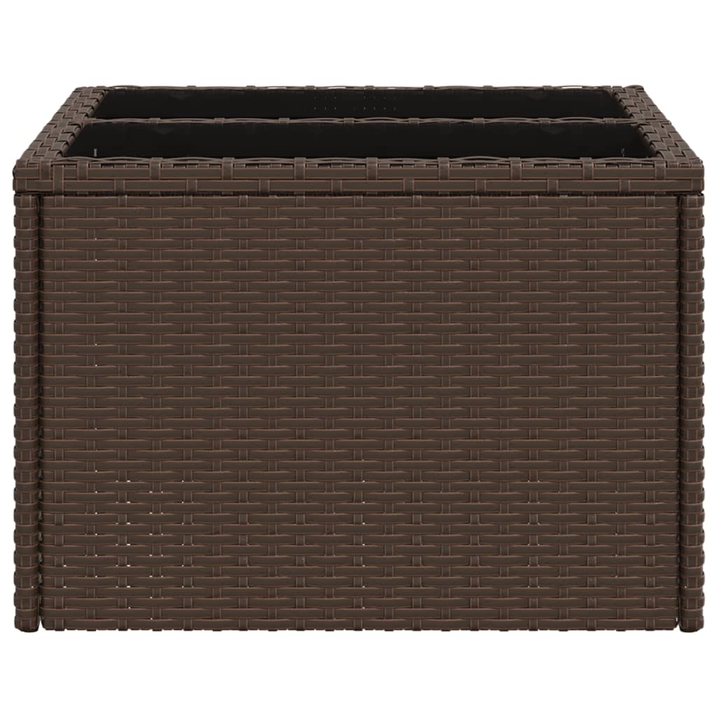 Hagebord med glassplate brun 55x55x37 cm polyrotting