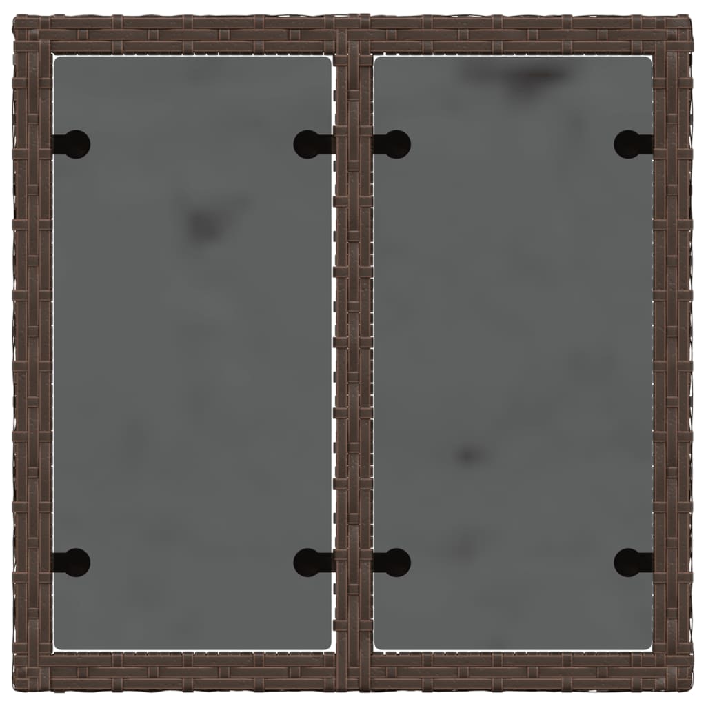 Hagebord med glassplate brun 55x55x37 cm polyrotting