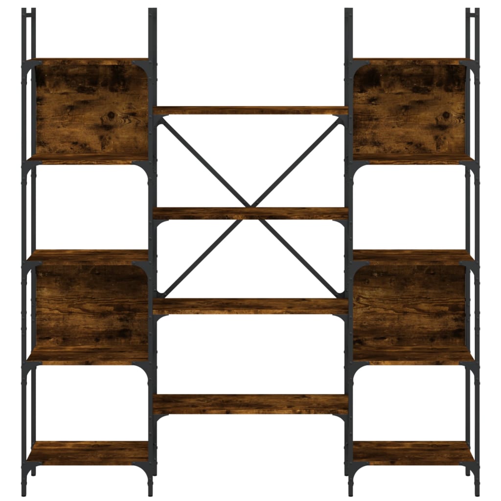 Bokhylle røkt eik 155,5x24x166,5 cm konstruert tre