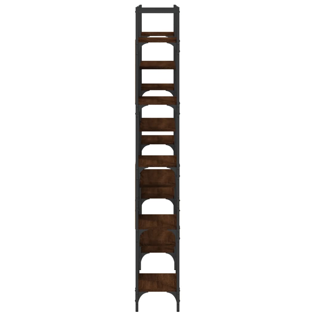 Bokhylle brun eik 155,5x24x166,5 cm konstruert tre