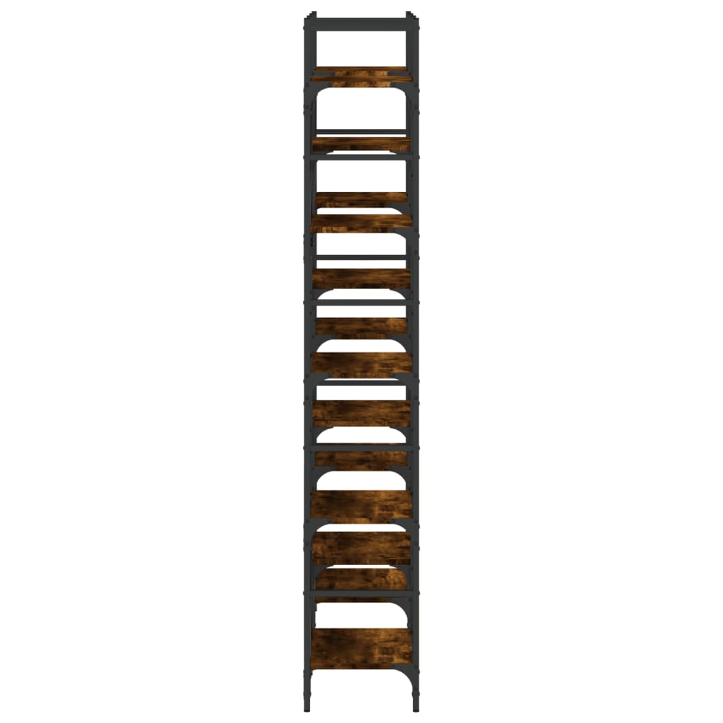 Bokhylle røkt eik 127,5x28,5x172,5 cm konstruert tre