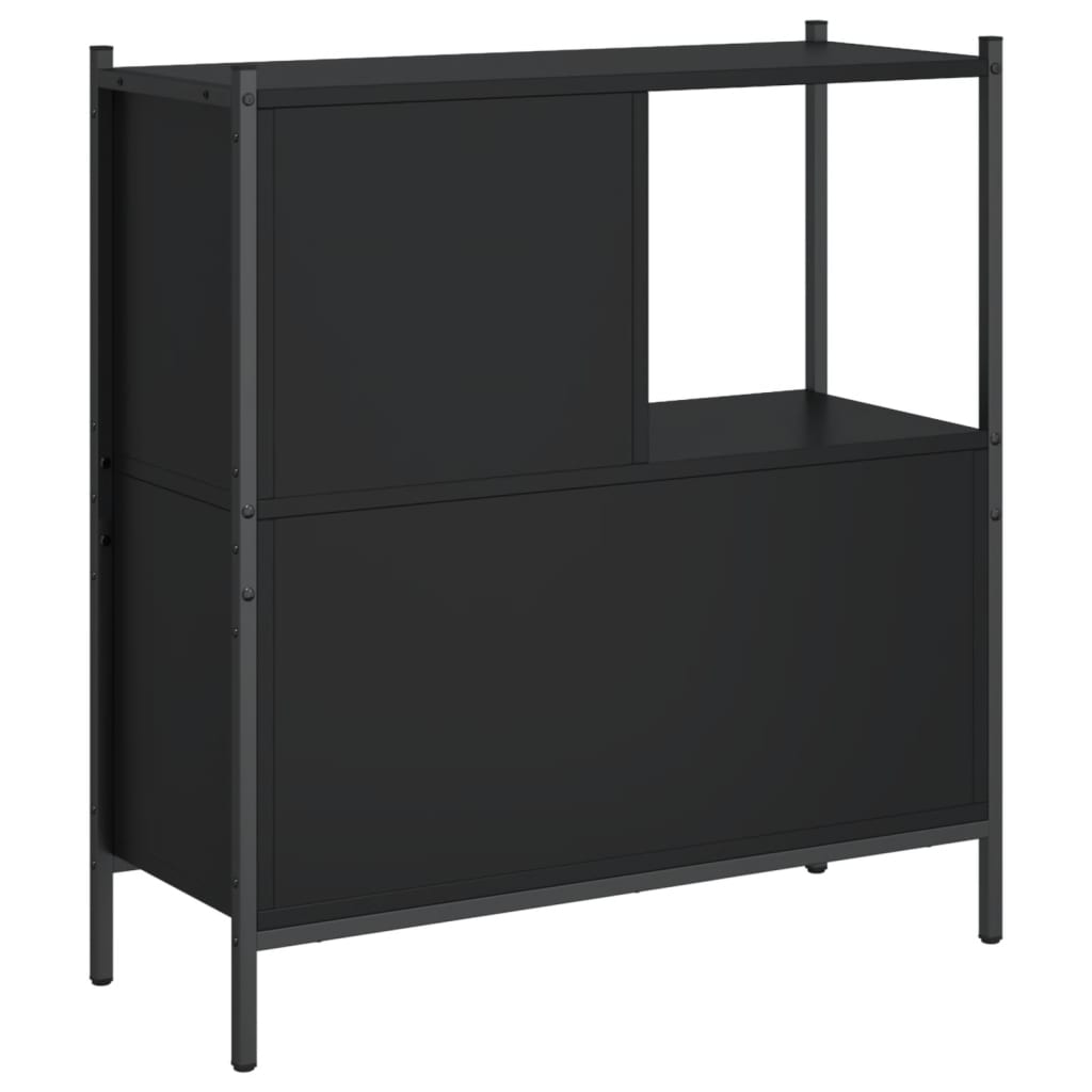 Bokhylle svart 72x28x77,5 cm konstruert tre