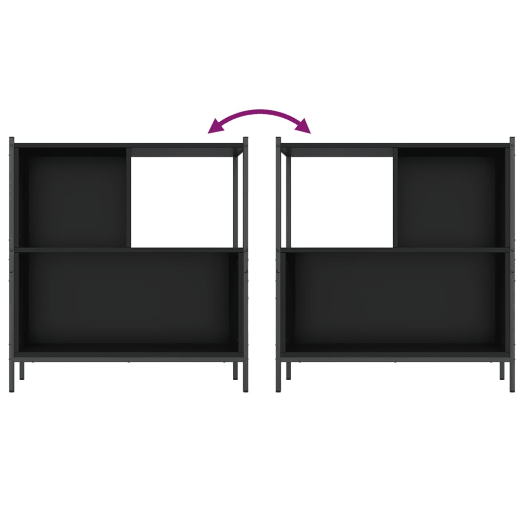 Bokhylle svart 72x28x77,5 cm konstruert tre