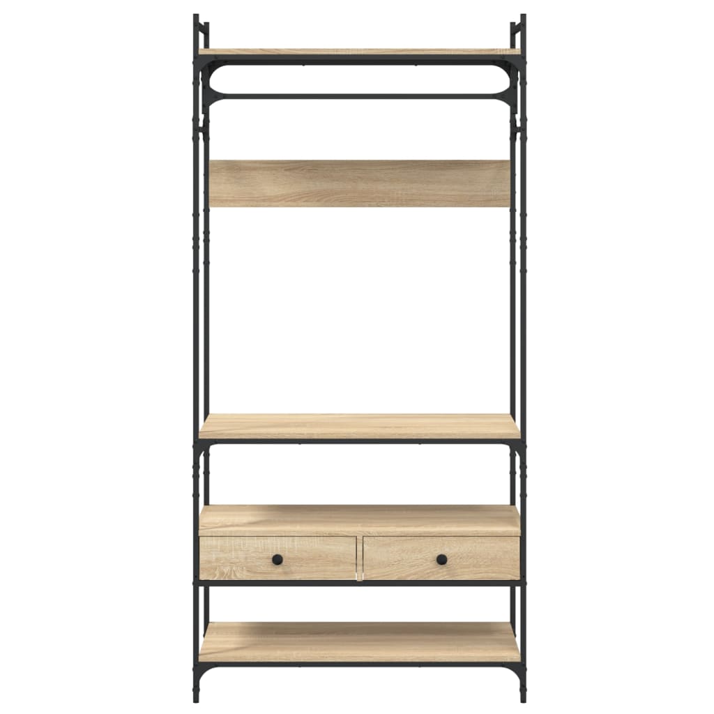 Garderobe med skuffer sonoma eik 89x39x184,5 cm konstruert tre
