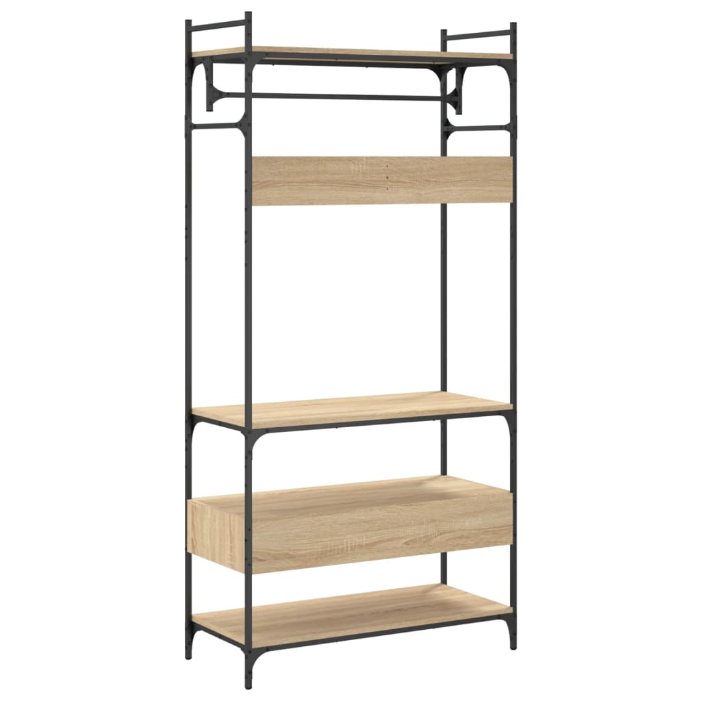 Garderobe med skuffer sonoma eik 89x39x184,5 cm konstruert tre