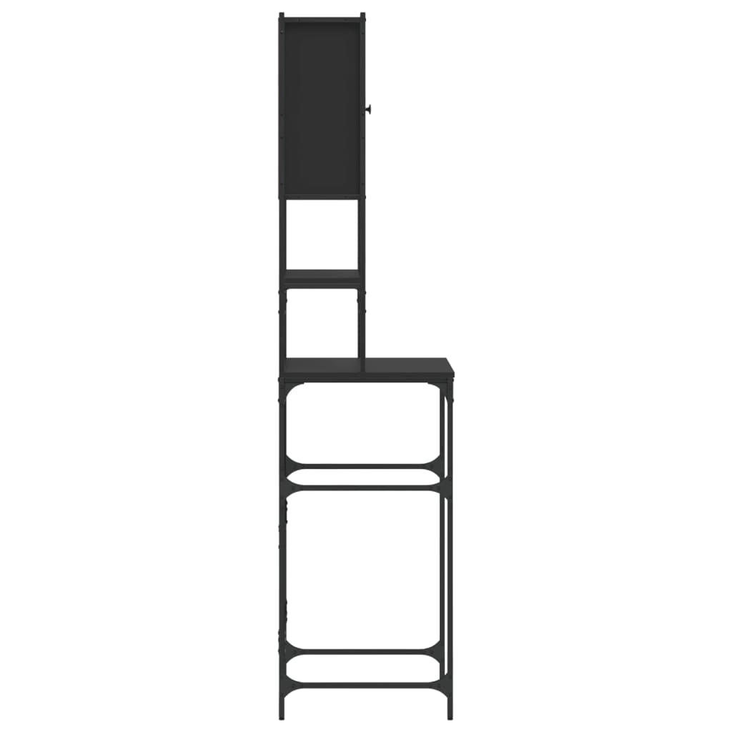 Vaskemaskinskap svart 68x48,5x194 cm