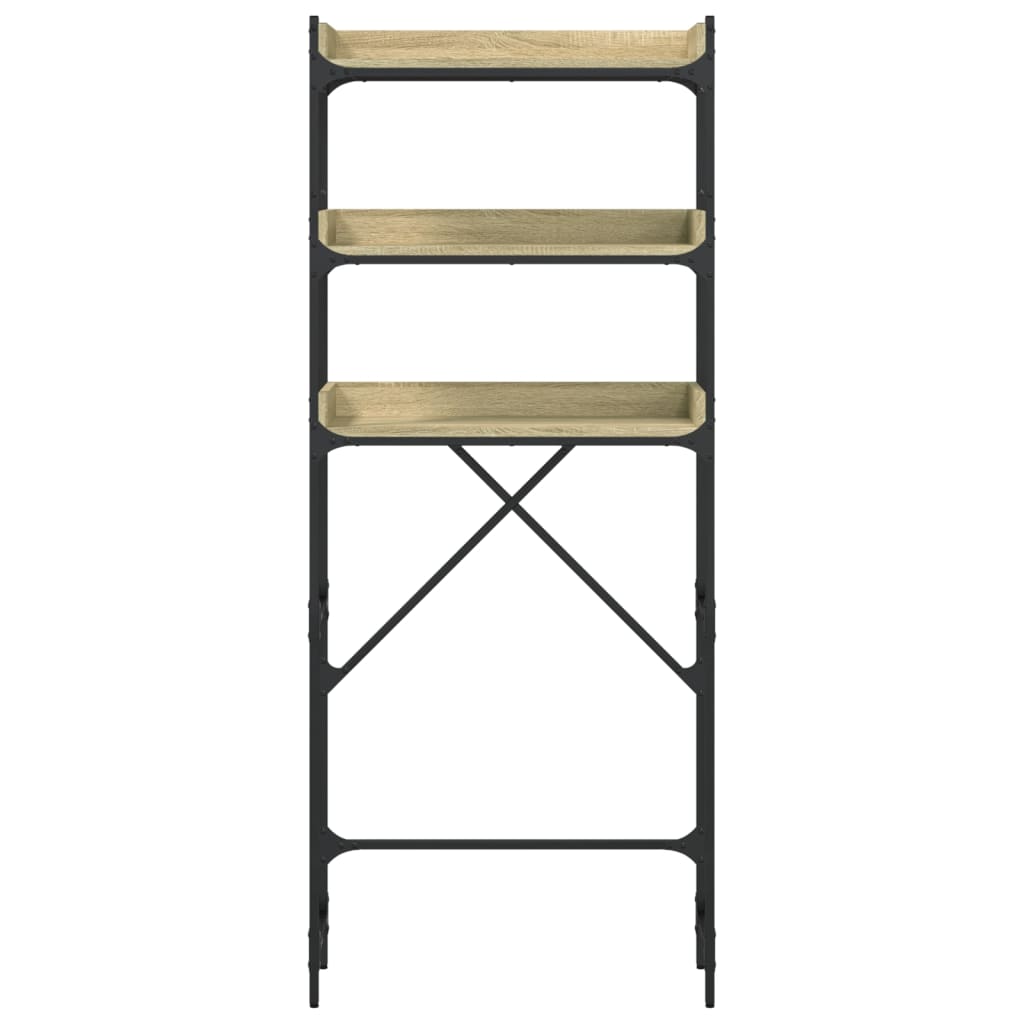 Vaskemaskinhylle sonoma eik 67x25x163 cm sponplate