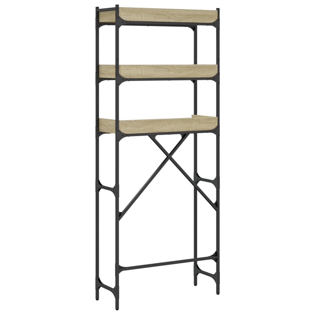Vaskemaskinhylle sonoma eik 67x25x163 cm sponplate