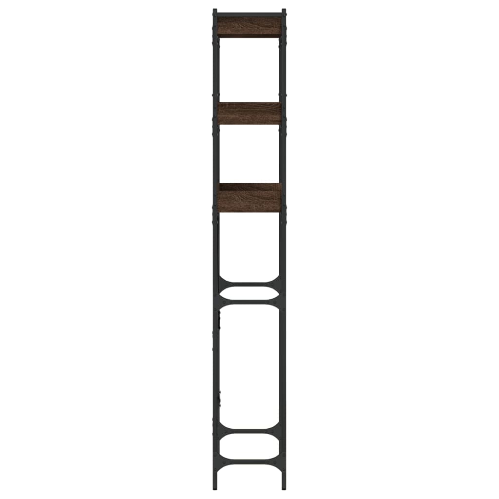 Vaskemaskinhylle brun eik 67x25x163 cm sponplate