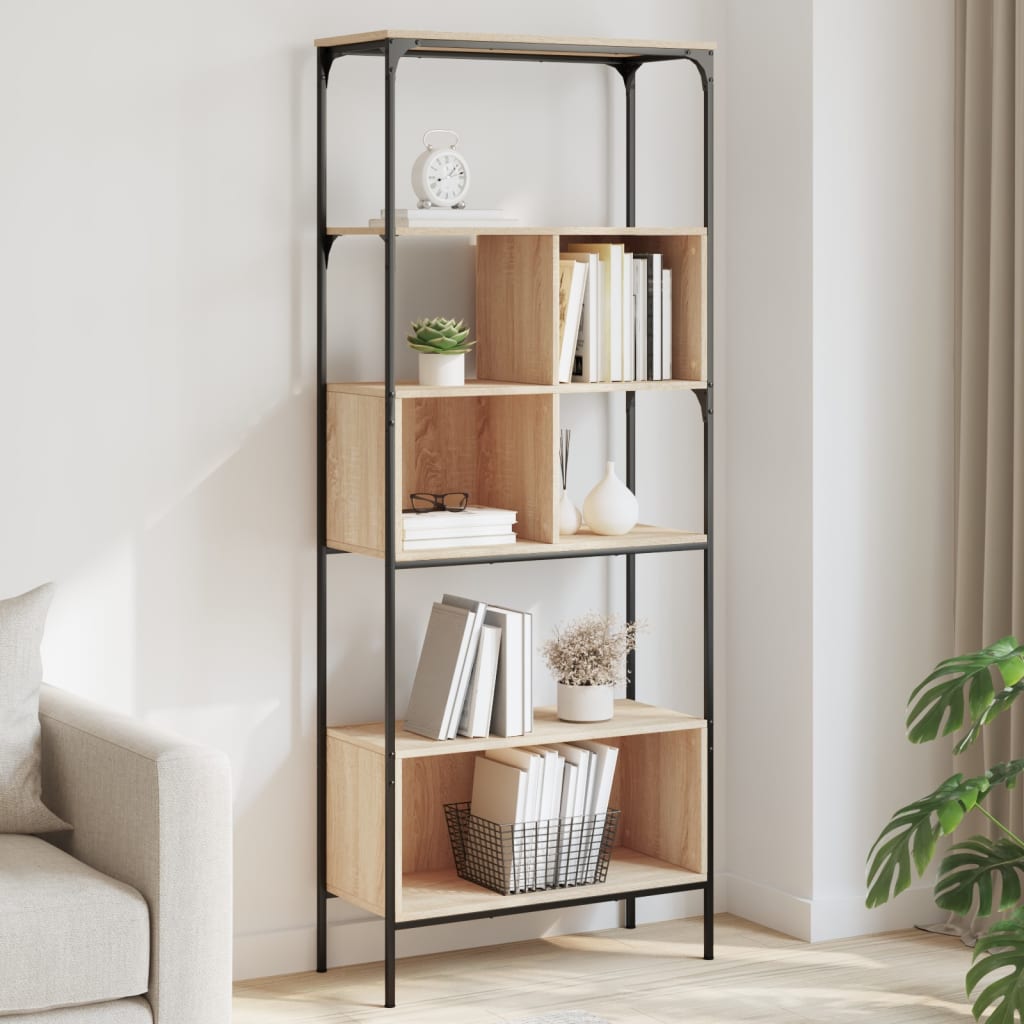 Bokhylle 5 etasjer sonoma eik 76x33x188,5 cm konstruert tre