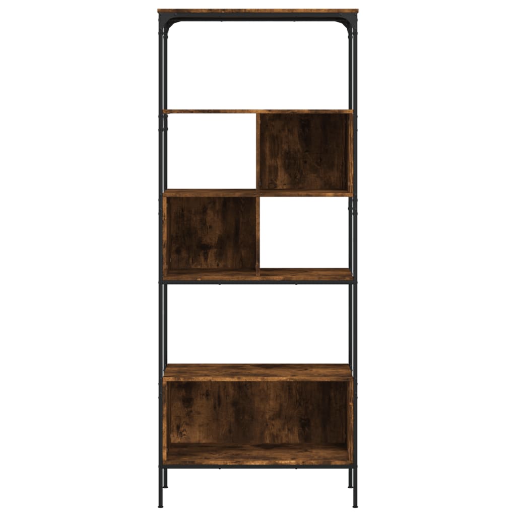 Bokhylle 5 etasjer røkt eik 76x33x188,5 cm konstruert tre