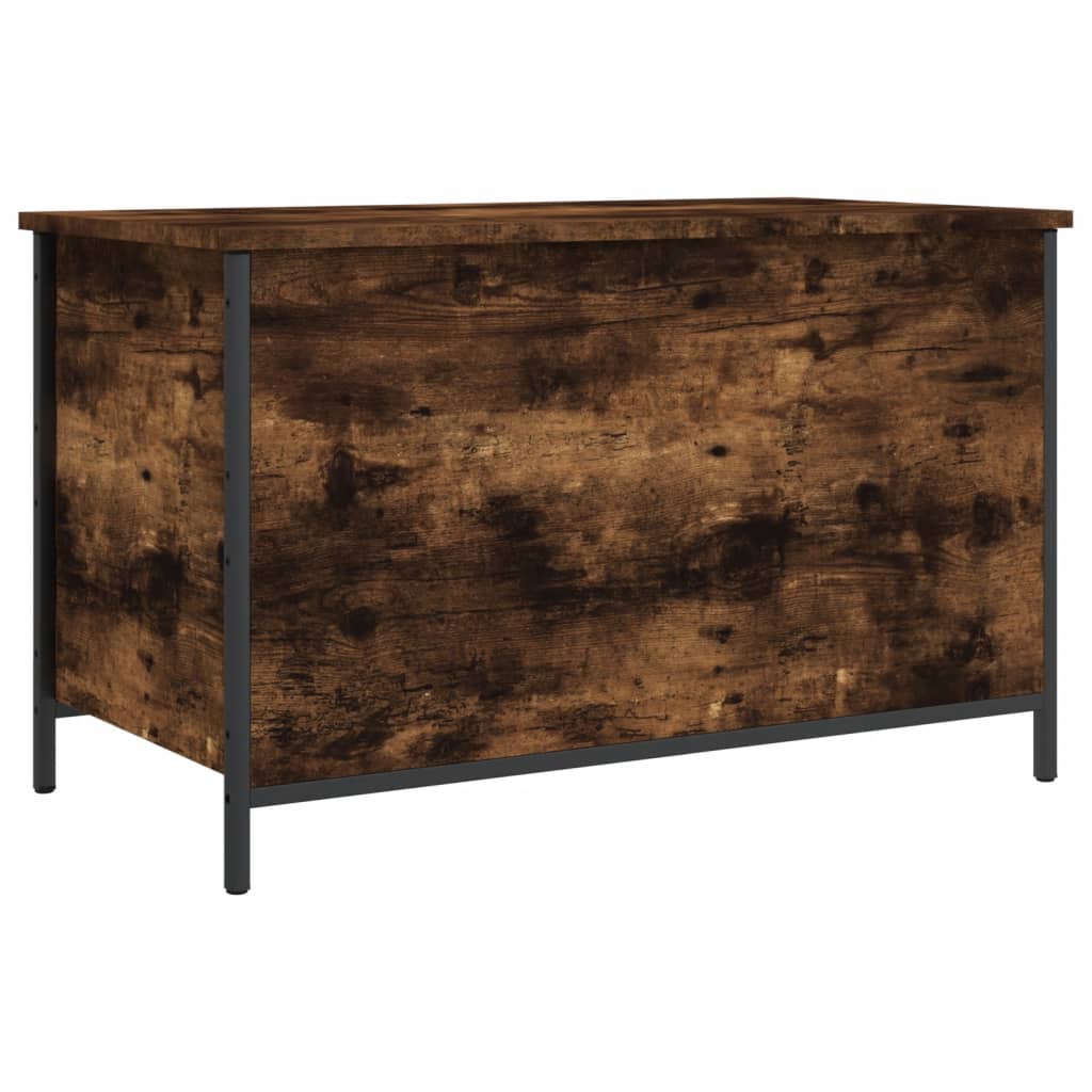 Oppbevaringsbenk røkt eik 80x42,5x50 cm konstruert tre