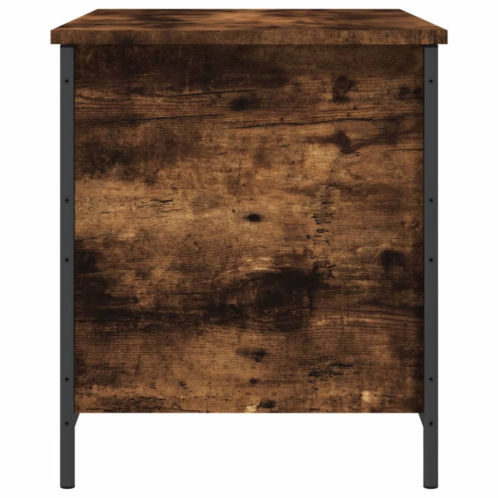 Oppbevaringsbenk røkt eik 80x42,5x50 cm konstruert tre