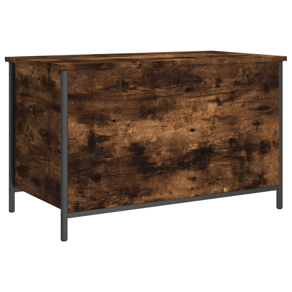 Oppbevaringsbenk røkt eik 80x42,5x50 cm konstruert tre