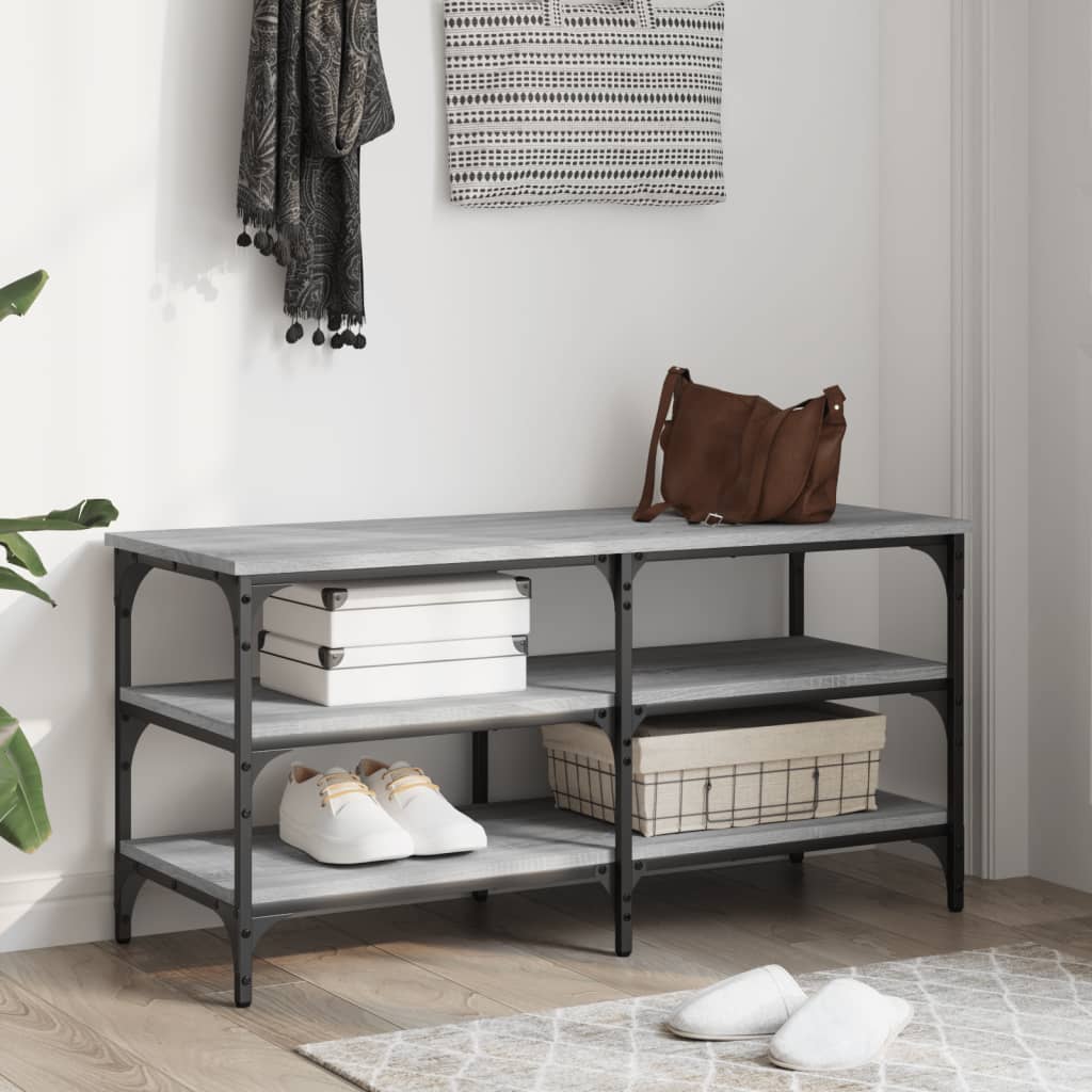 Skobenk grå sonoma 100x38,5x49 cm konstruert tre