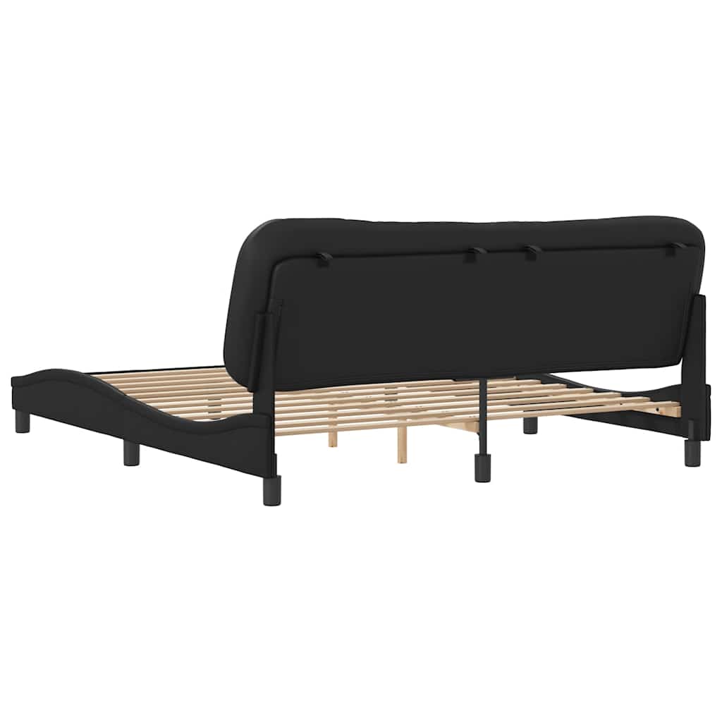 Sengeramme uten madrass Hvar svart 180x200 cm kunstlær