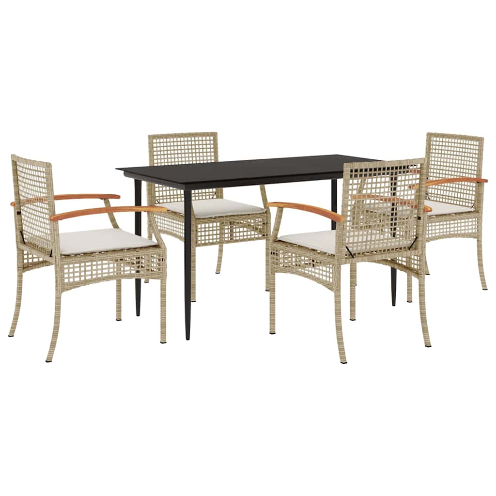 Hagespisegruppe med puter 5 deler polyrotting beige