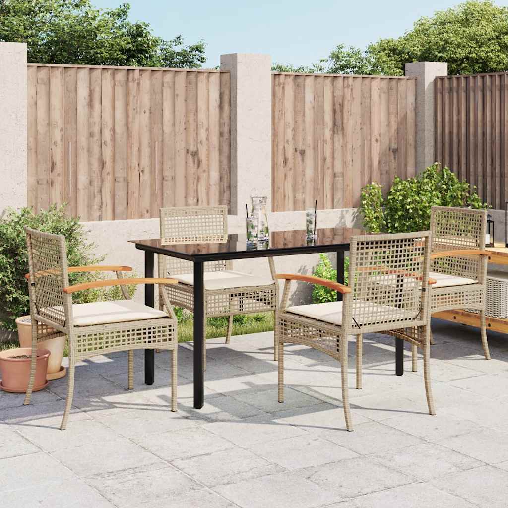 Hagespisegruppe med puter 5 deler polyrotting beige