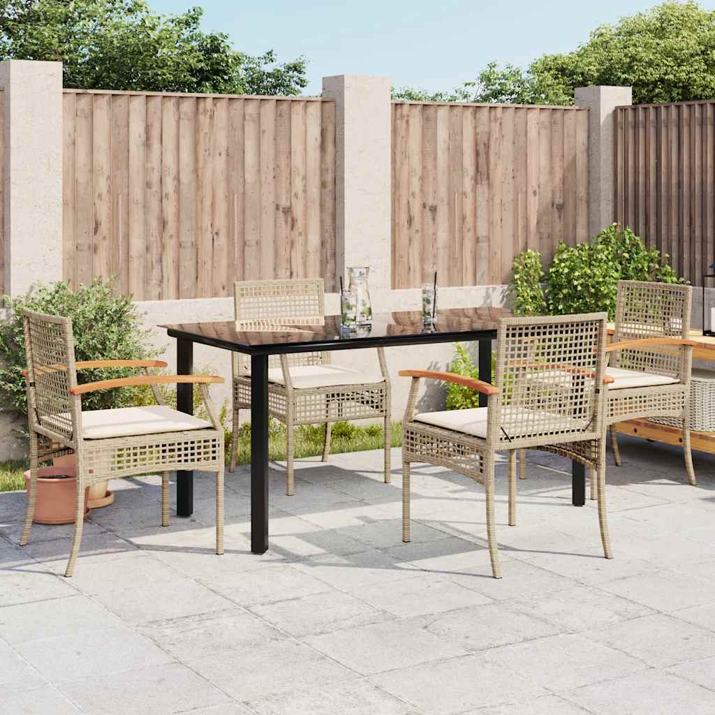 Hagespisegruppe med puter 5 deler polyrotting beige