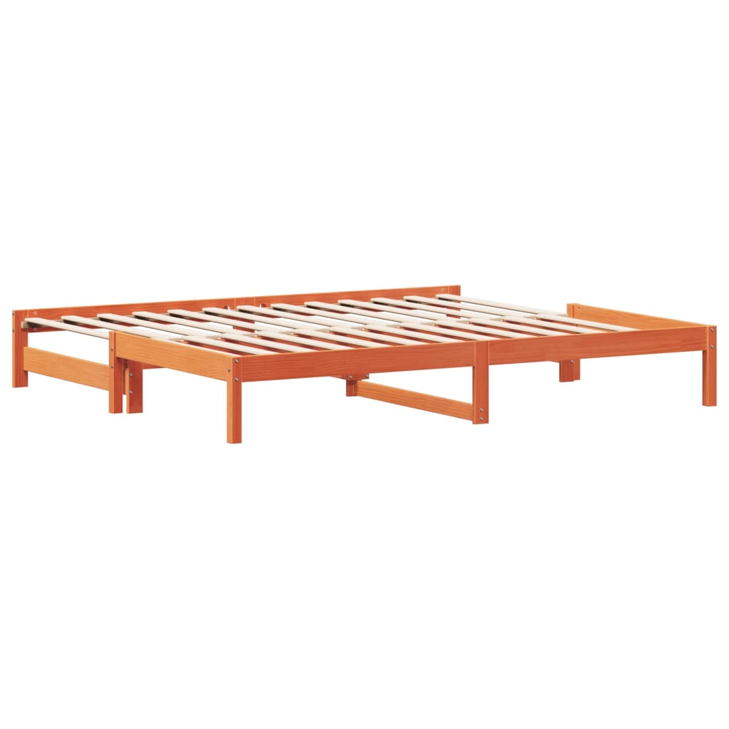 Uttrekkbar dagseng voksbrun 80x200 cm heltre furu