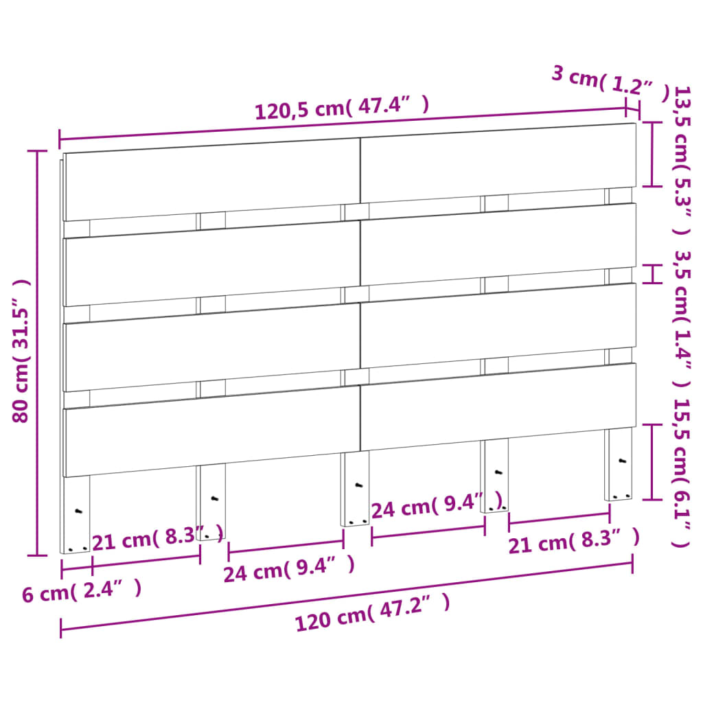Hodegavl voksbrun 120 cm heltre furu