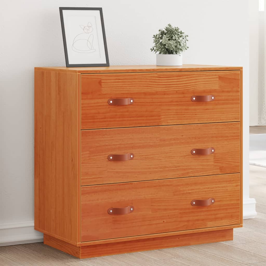 Skjenk voksbrun 80x40x75 cm heltre furu