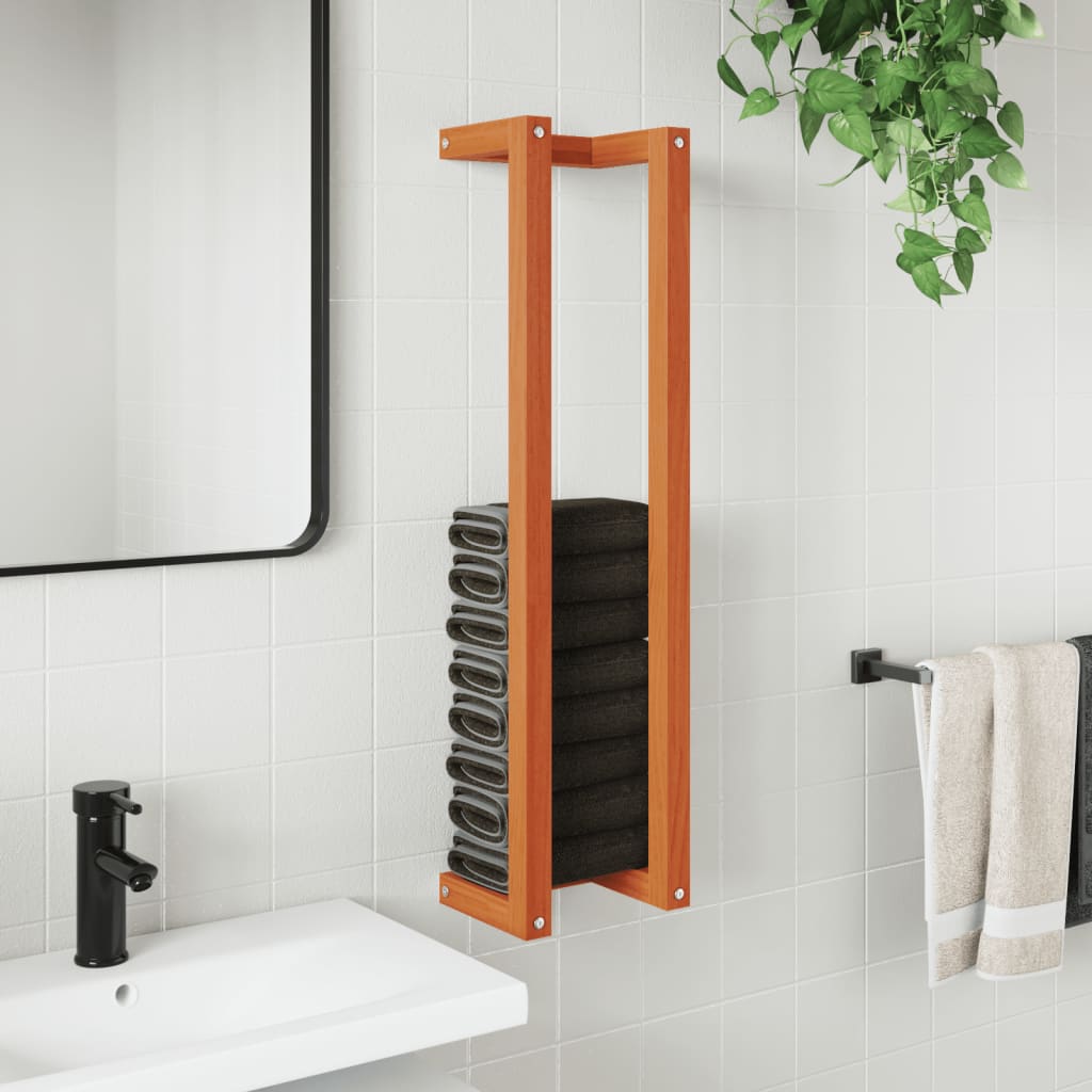 Håndklestativ voksbrun 23x18x90 cm heltre furu