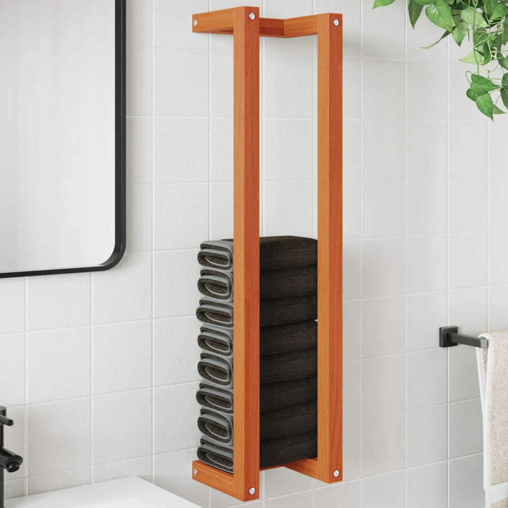 Håndklestativ voksbrun 23x18x90 cm heltre furu