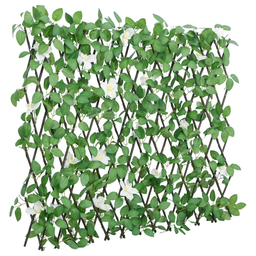 Utvidbart espalier med kunstig eføy grønn 186x30 cm