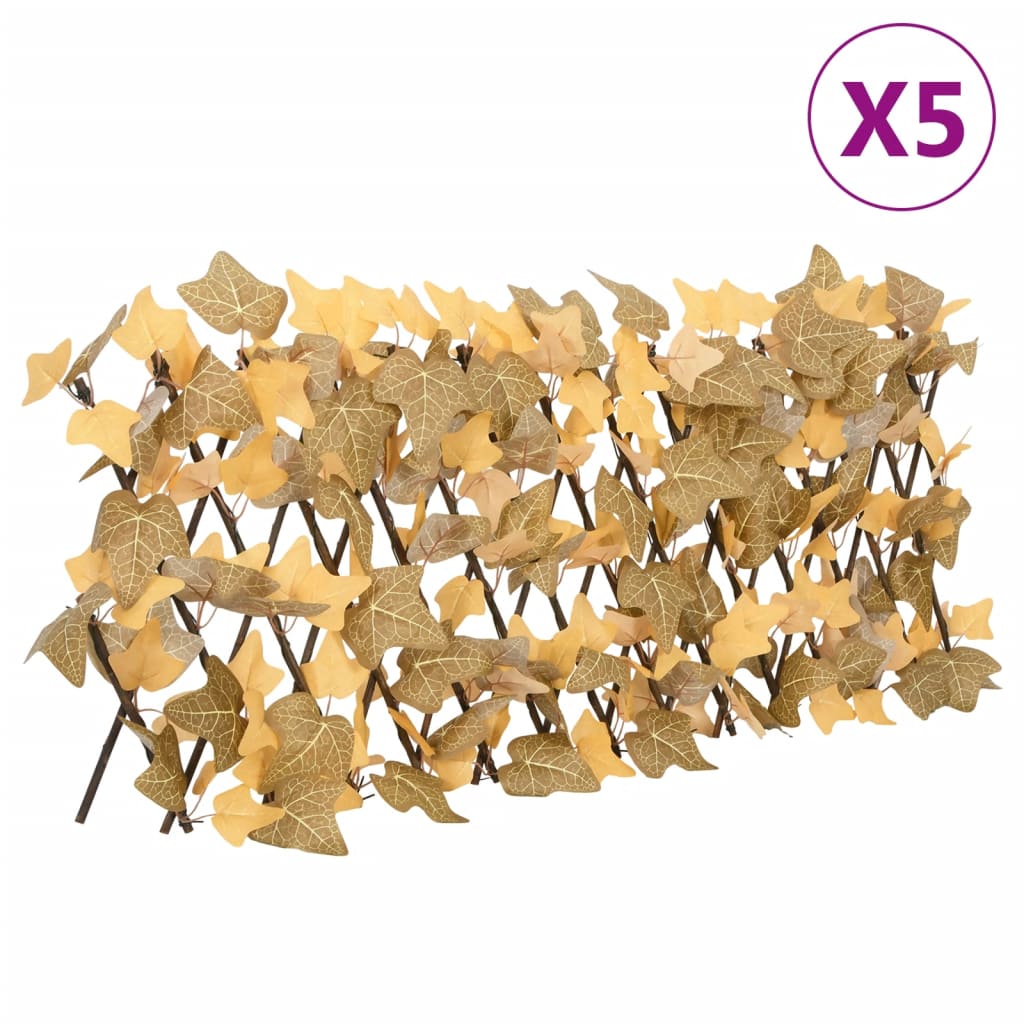 Utvidbart espalier kunstige lønneblader oransje 5 stk 180x30 cm