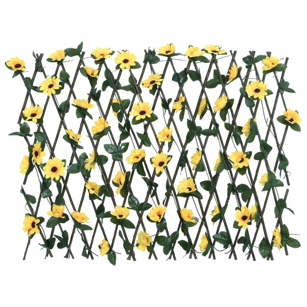 Utvidbart espalier med kunstig eføy gul 180x60 cm