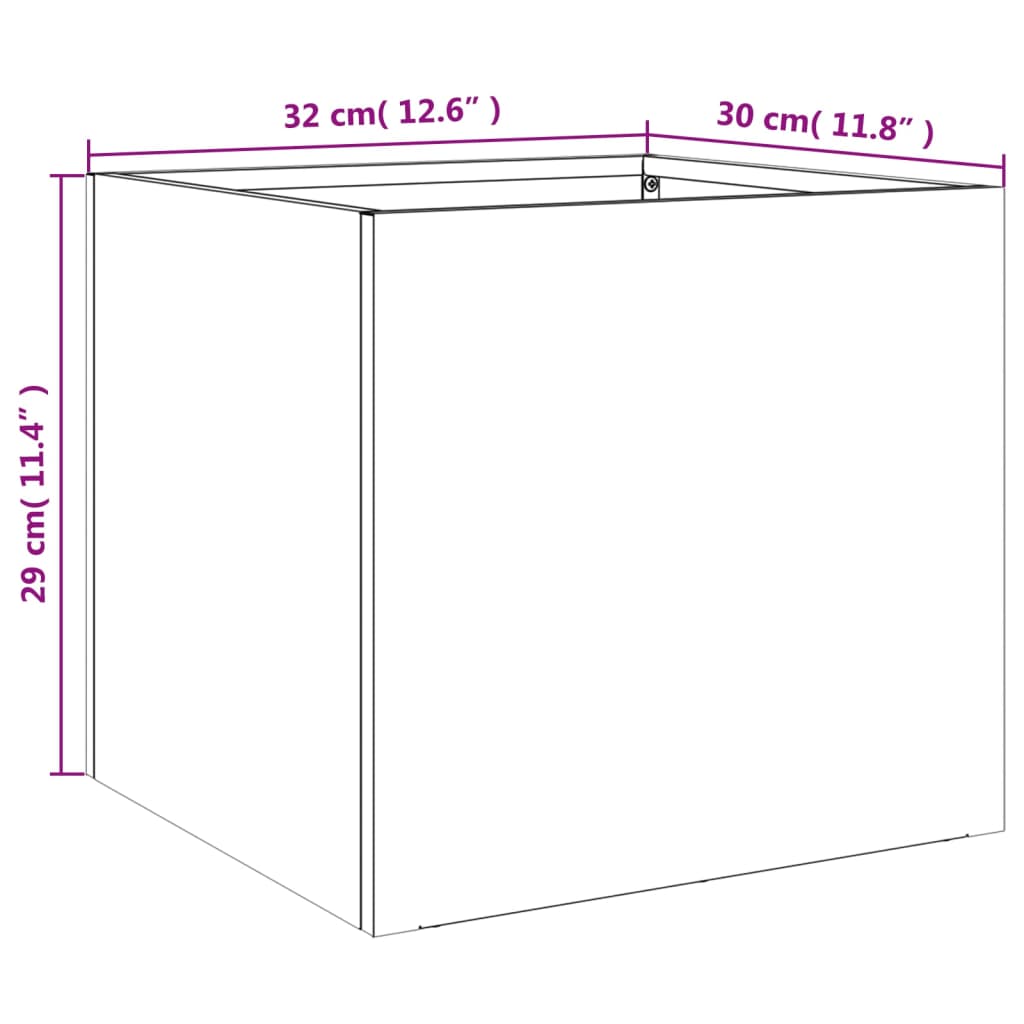 Plantekasse svart 32x30x29 cm stål