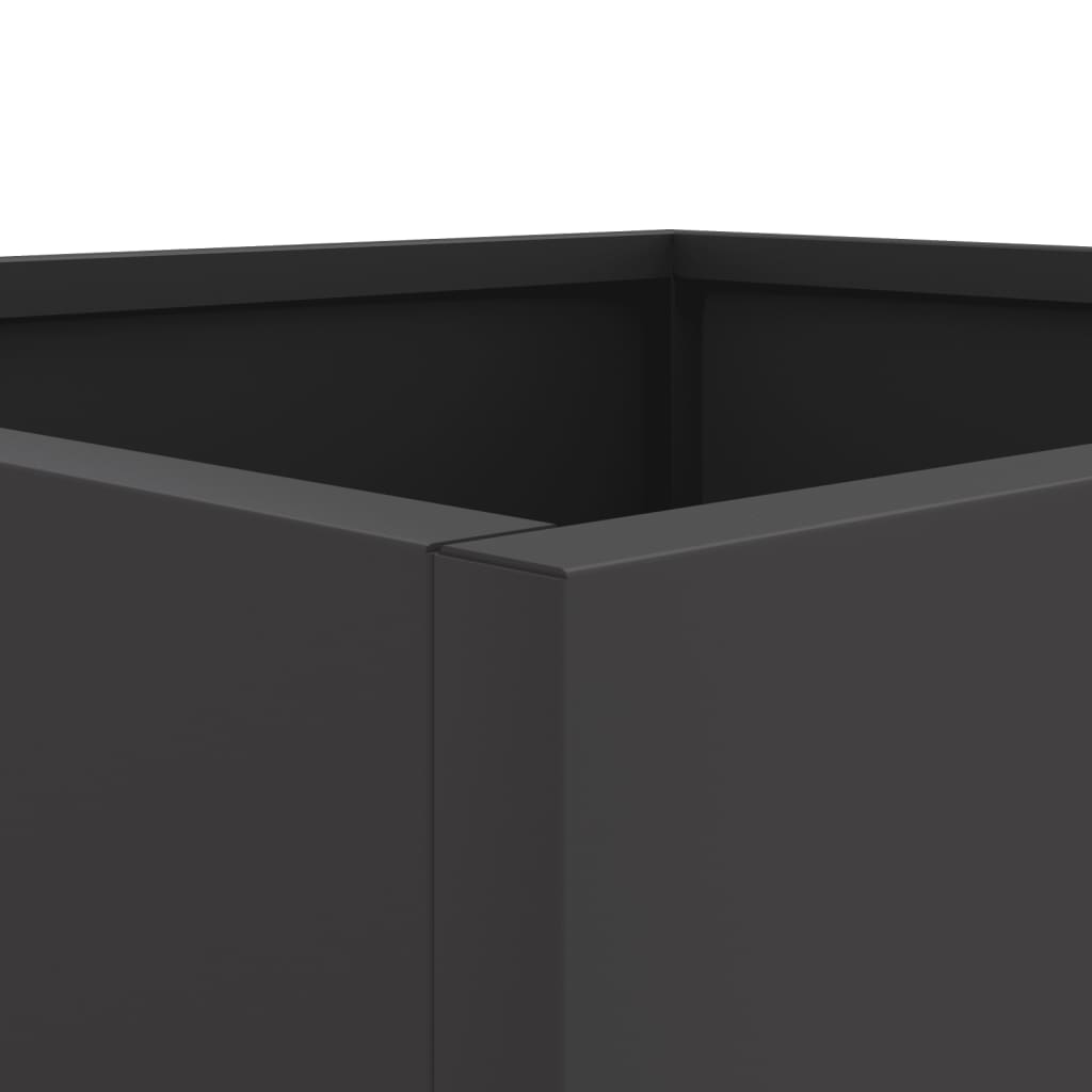 Plantekasser 2 stk svart 42x40x39 cm stål