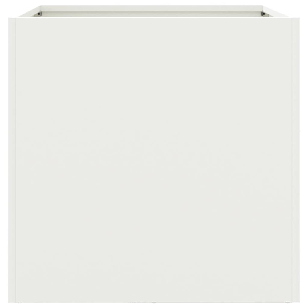 Plantekasser 2 stk hvit 42x40x39 cm stål