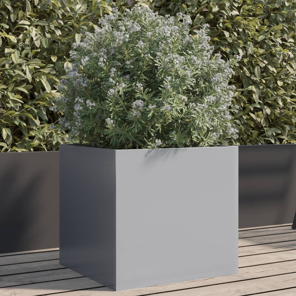 Plantekasse sølv 42x40x39 cm galvanisert stål