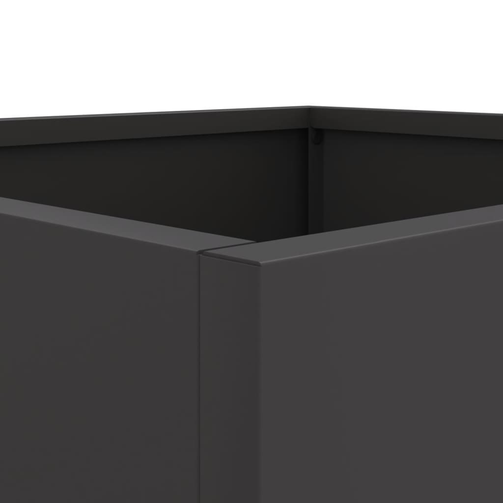Plantekasser 2 stk svart 49x47x46 cm stål
