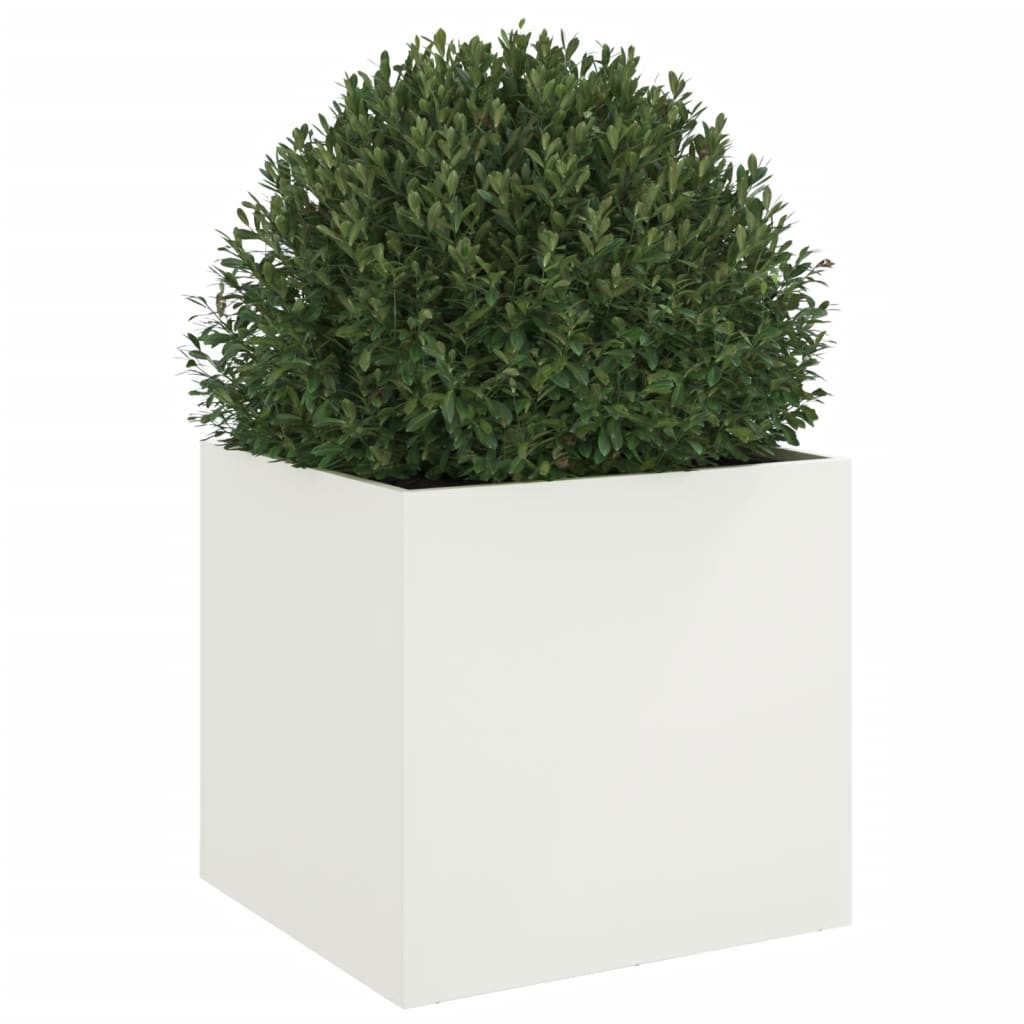 Plantekasse hvit 49x47x46 cm stål