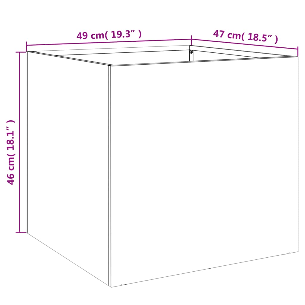 Plantekasser 2 stk olivengrønn 49x47x46 cm stål