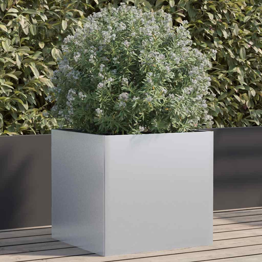 Plantekasse sølv 49x47x46 cm galvanisert stål