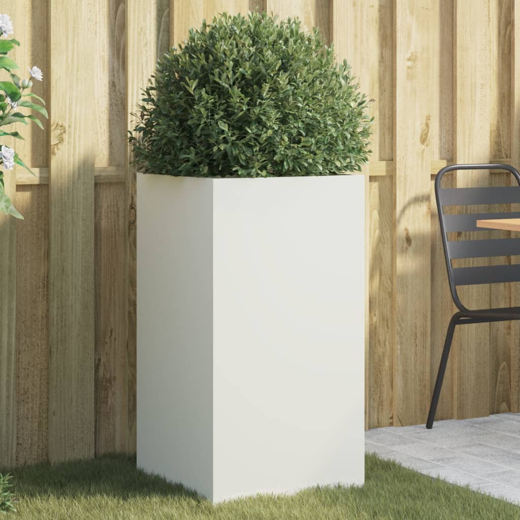 Plantekasse hvit 42x38x75 cm stål