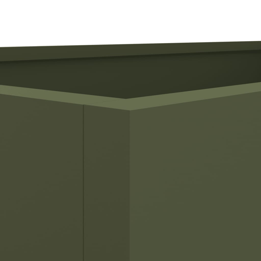 Plantekasse olivengrønn 62x30x29 cm stål