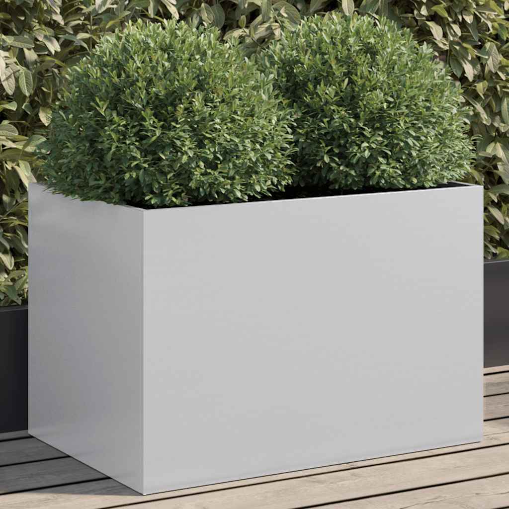 Plantekasse sølv 62x40x39 cm galvanisert stål
